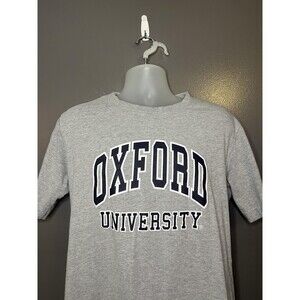 Oxford University Shirt Mens Large Gray Collegiate Logo Graphic Tee College